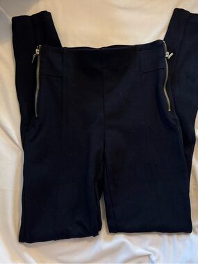 INC International Concepts Black High-Waist Ponte Leggings with Zippers